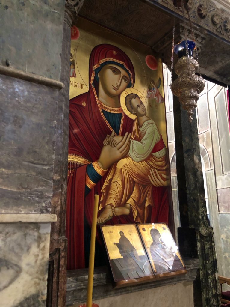 Monastère Osios Loukas à Delphes, icône de la Vierge Marie
