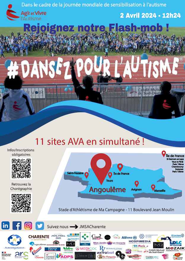 Affiche "dansez pour l'autisme" Charente