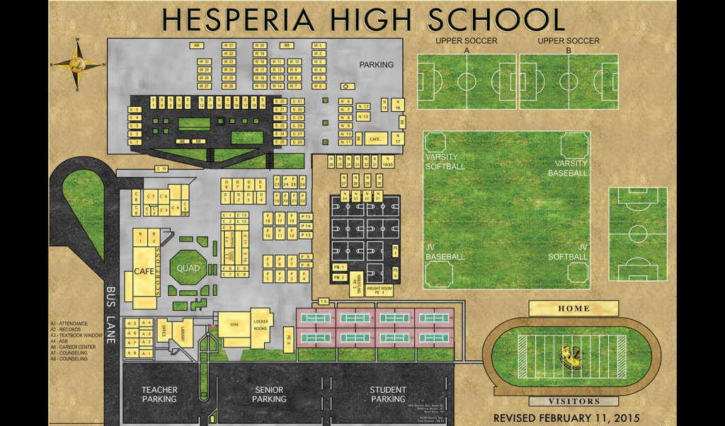 Plan de la Hesperia High School de Los Angeles
