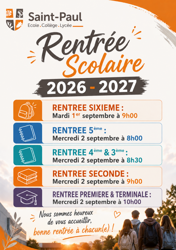 Affiche rappels Rentrée 2026